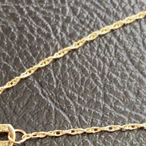 14K Solid Yellow Gold Mini Sideways Cross Necklace - Picture 6 of 7